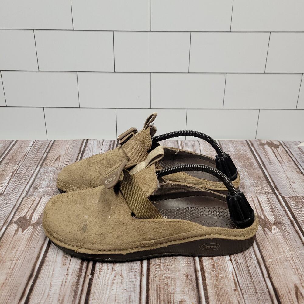 Chaco Paonia Clog Mule Slip On Suede Leather Women's 10 Brown Comfort